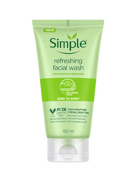 Gel limpiador facial Simple Kind to Skin refrescante, 150 ml